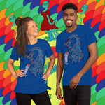 A Friend In Need. Buy this true royal blue soft graphic tee shirt featuring weird and original artwork from Danica Daydreams.