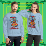 Cosmic Disco. Buy this light blue soft and comfy crewneck sweatshirt featuring weird and original artwork from Danica Daydreams.