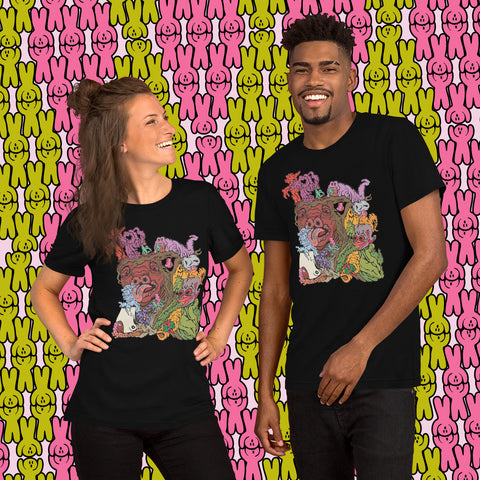 Peculiar Path. Buy this black soft graphic tee shirt featuring weird and original artwork from Danica Daydreams.