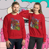 Peculiar Path. Buy this red soft and comfy crewneck sweatshirt featuring weird and original artwork from Danica Daydreams.