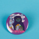 Purple The Peepstar Life Art Pin Button By Danica Daydreams On A Blue Background