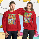Soft Slumber. Buy this red soft and comfy crewneck sweatshirt featuring weird and original artwork from Danica Daydreams.
