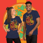 Strange Companions. Buy this navy soft graphic tee shirt featuring weird and original artwork from Danica Daydreams.