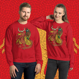 Strange Companions. Buy this red soft and comfy crewneck sweatshirt featuring weird and original artwork from Danica Daydreams.