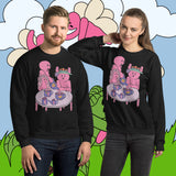 Tea Time. Buy this black soft and comfy crewneck sweatshirt featuring weird and original artwork from Danica Daydreams.