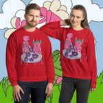 Tea Time. Buy this red soft and comfy crewneck sweatshirt featuring weird and original artwork from Danica Daydreams.