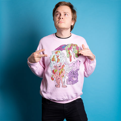 Water Melodies. Buy this light pink soft and comfy crewneck sweatshirt featuring weird and original artwork from Danica Daydreams.