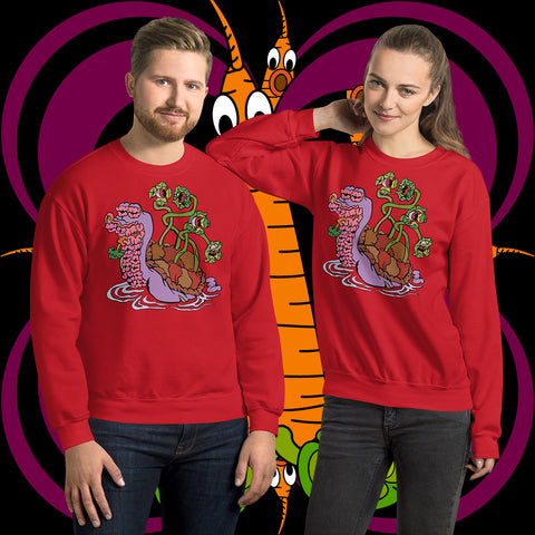 Lazy River. Buy this red soft and comfy crewneck sweatshirt featuring weird and original artwork from Danica Daydreams.