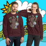 Pickle Playground. Buy this maroon soft and comfy crewneck sweatshirt featuring weird and original artwork from Danica Daydreams.